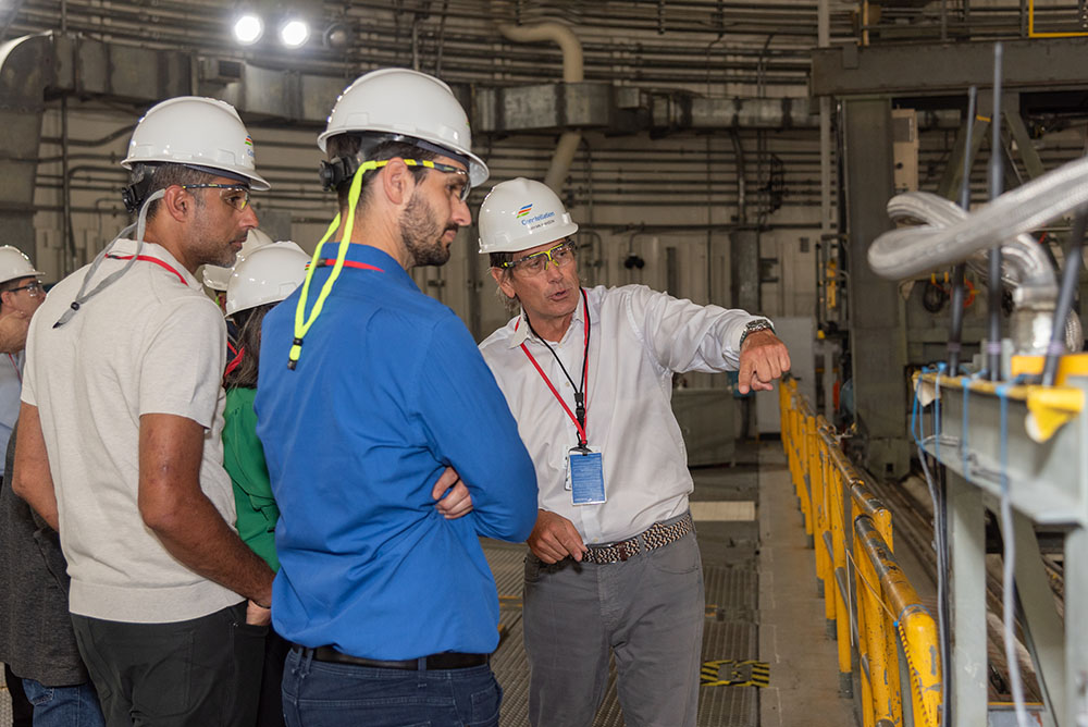 Bryan Hanson doing a tour within Clinton Clean Energy Center